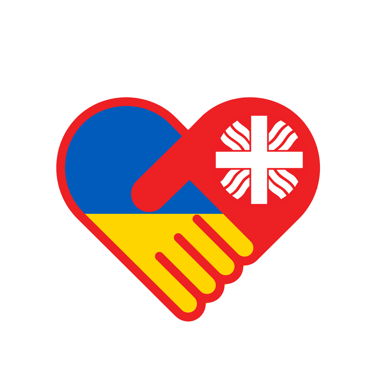 Ukrainos palaikymo ženkle – Caritas solidarumo vertybės