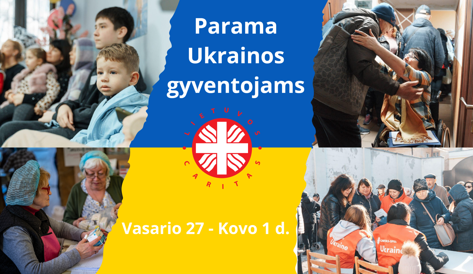 Caritas Lietuvoje skelbia dar vieną paramos Ukrainai akciją: kviečia aukoti daiktų, maisto, lėšų 